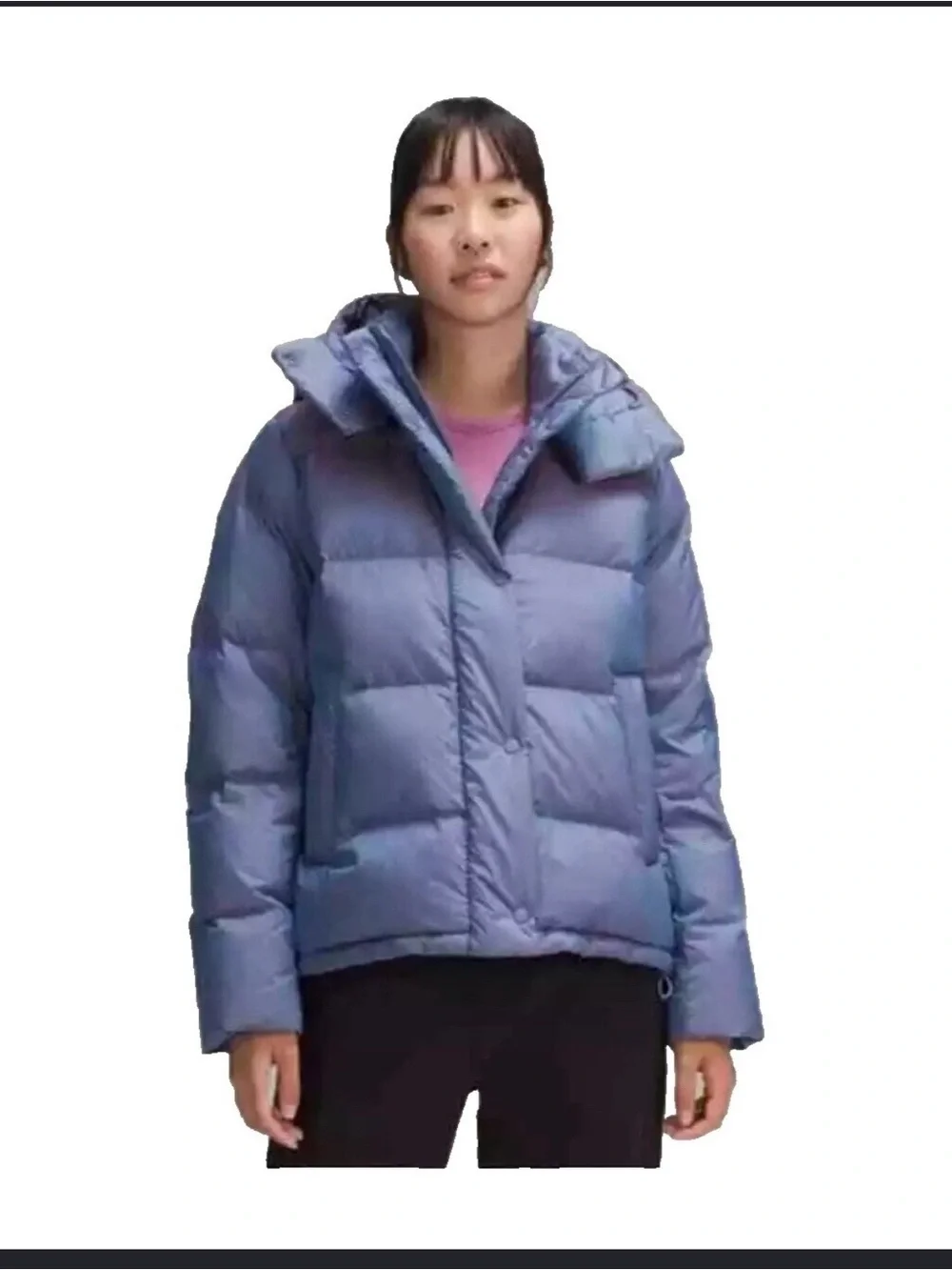 Lululemon Wunder Puff Jacket Iridescent Heathered Wild Indigo goose Down size 0